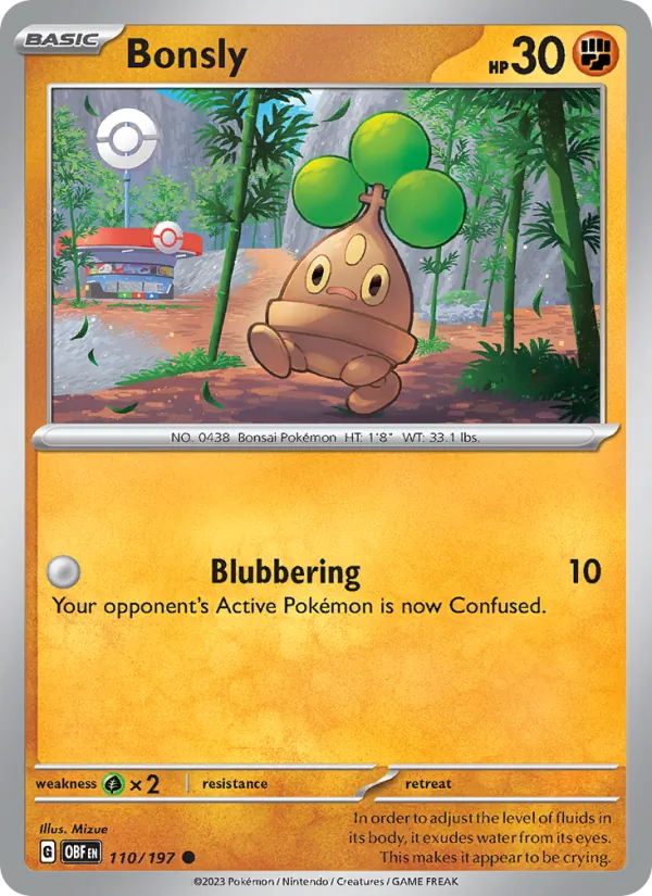 Bonsly #110 – Obsidian Flames card