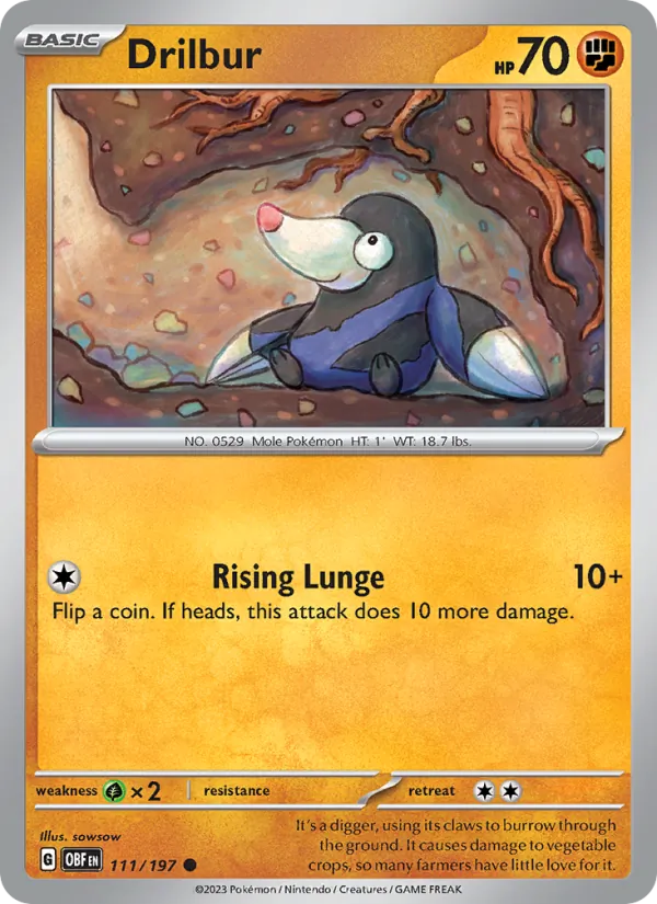 Drilbur #111 – Obsidian Flames card