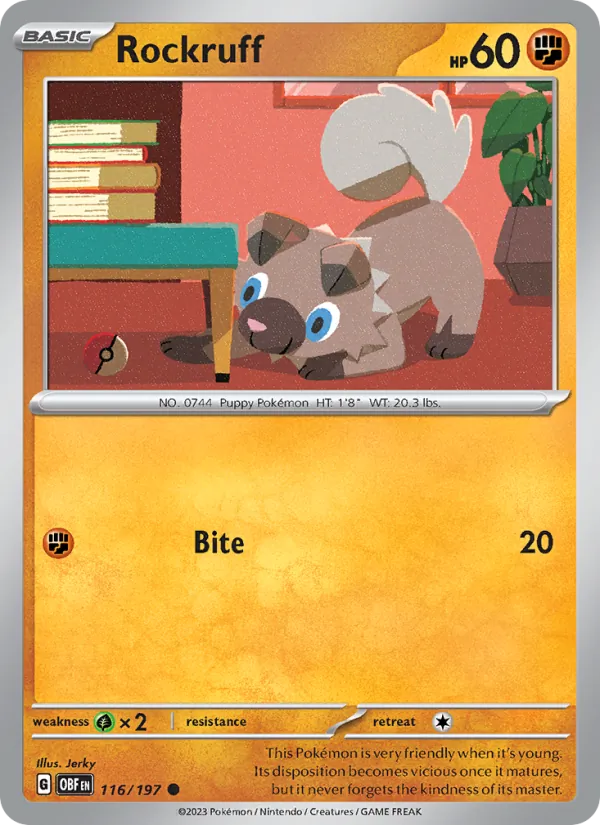 Rockruff #116 – Obsidian Flames card