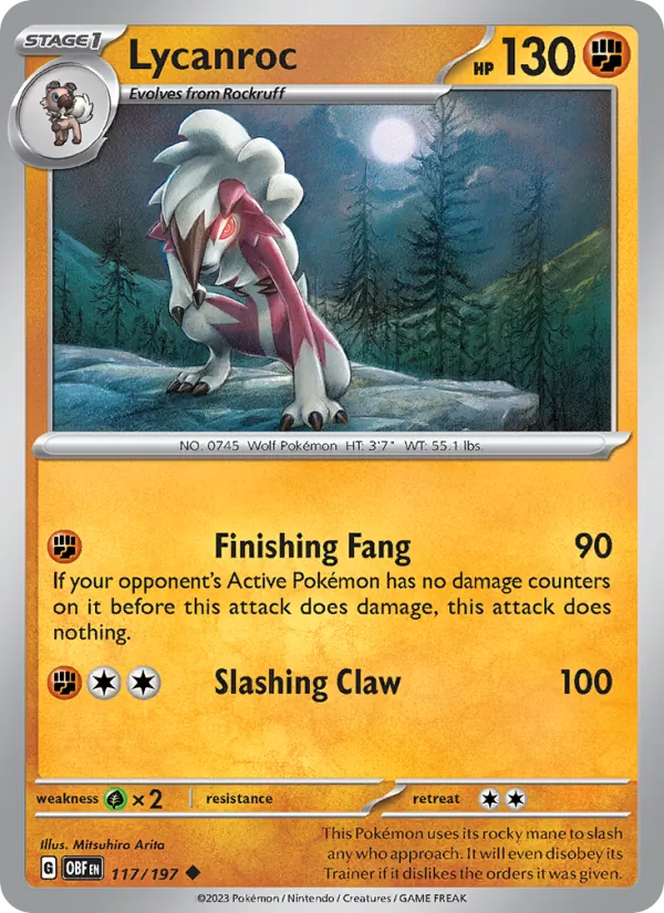 Lycanroc #117 – Obsidian Flames card