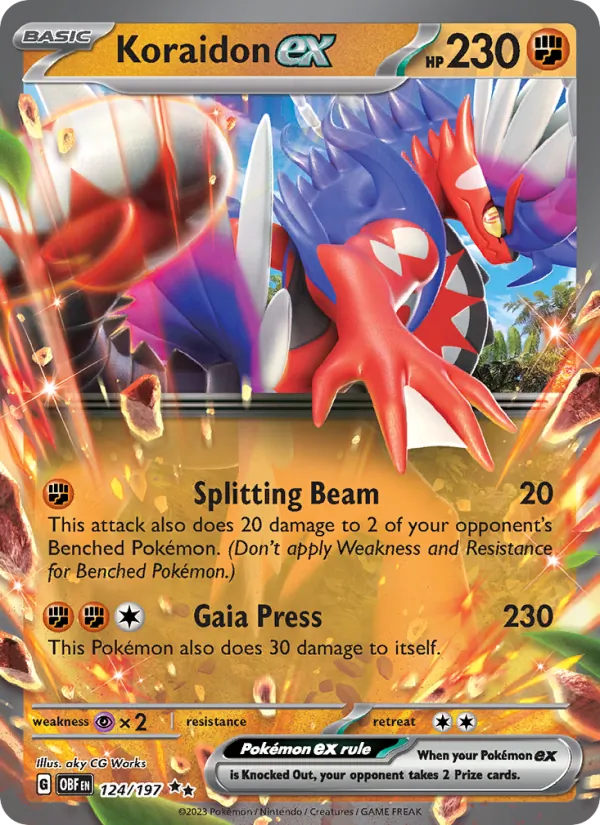Koraidon ex #124 – Obsidian Flames card