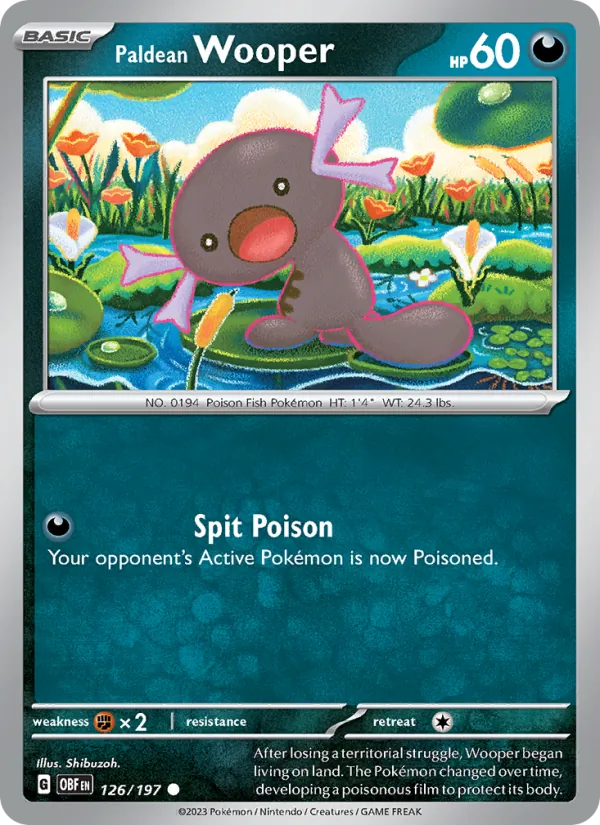 Paldean Wooper #126 – Obsidian Flames card