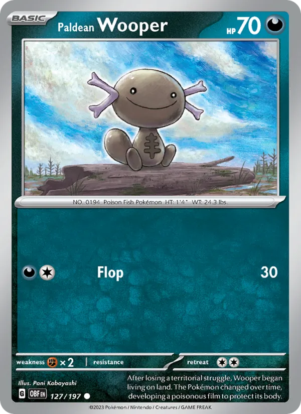 Paldean Wooper #127 – Obsidian Flames card