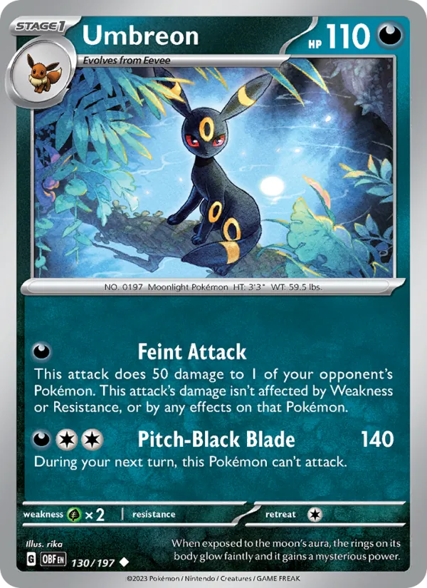 Umbreon #130 – Obsidian Flames card