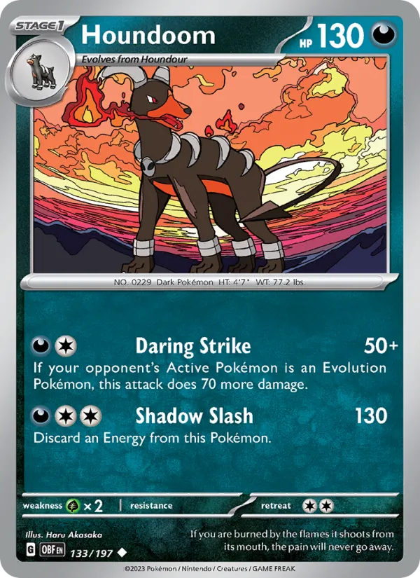 Houndoom #133 – Obsidian Flames card