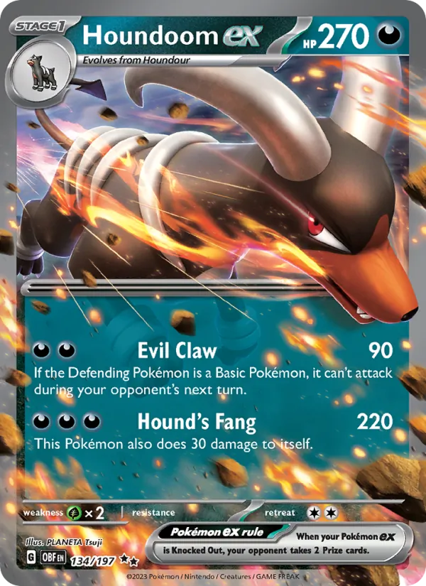 Houndoom ex #134 – Obsidian Flames card