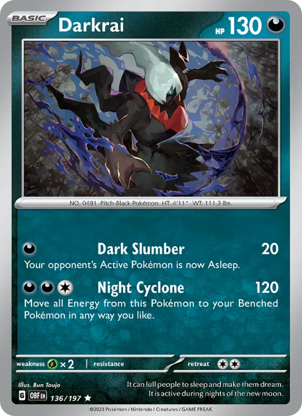 Darkrai #136 – Obsidian Flames card