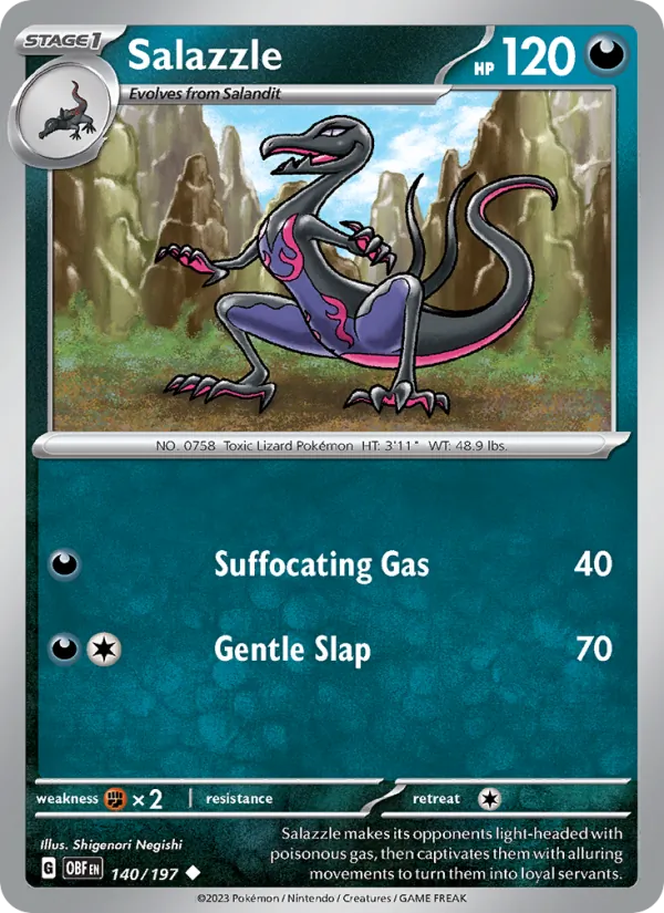 Salazzle #140 – Obsidian Flames card
