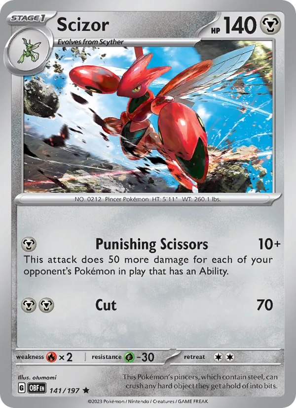Scizor #141 – Obsidian Flames card