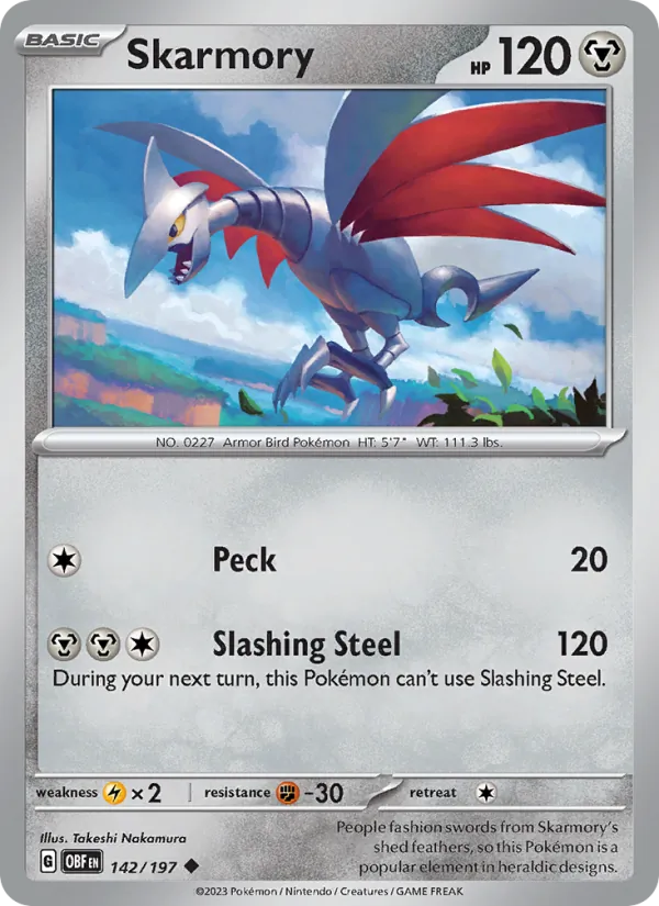 Skarmory #142 – Obsidian Flames card