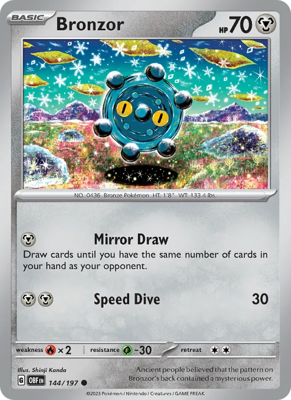 Bronzor #144 – Obsidian Flames card