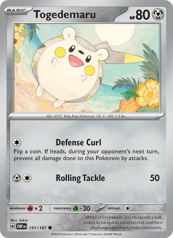 Togedemaru #151 – Obsidian Flames card