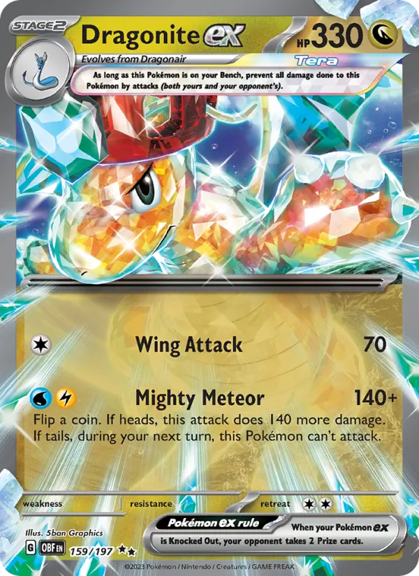 Dragonite ex #159 – Obsidian Flames card