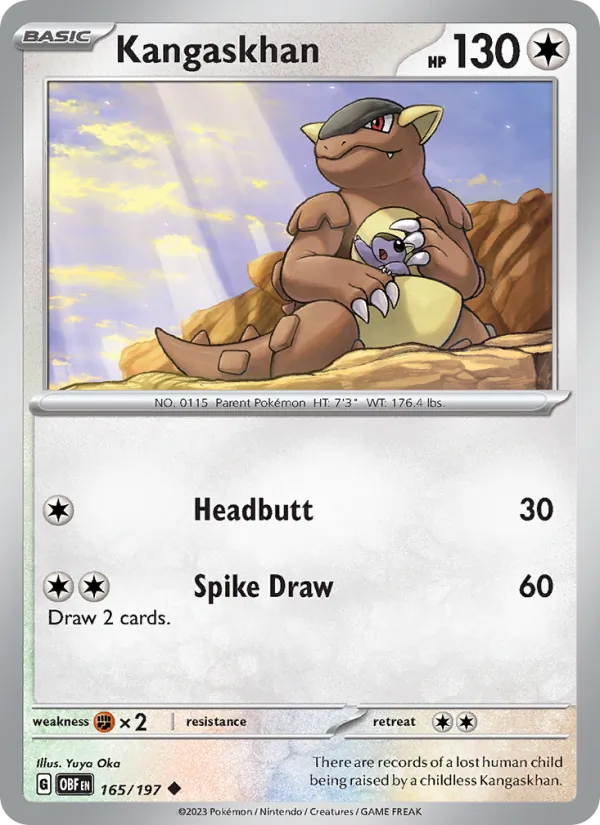 Kangaskhan #165 – Obsidian Flames card