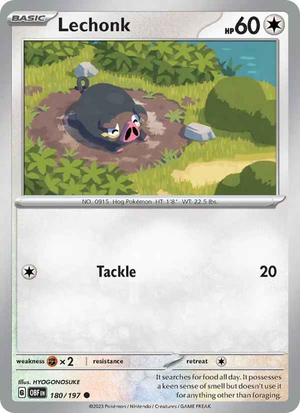 Lechonk #180 – Obsidian Flames card