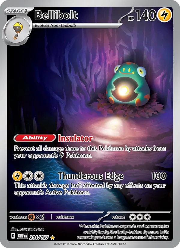 Bellibolt #201 – Obsidian Flames card