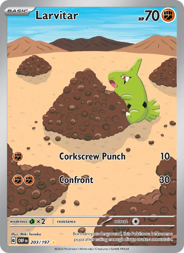 Larvitar #203 – Obsidian Flames card