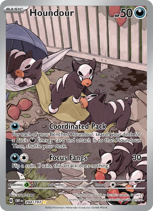 Houndour #204 – Obsidian Flames card