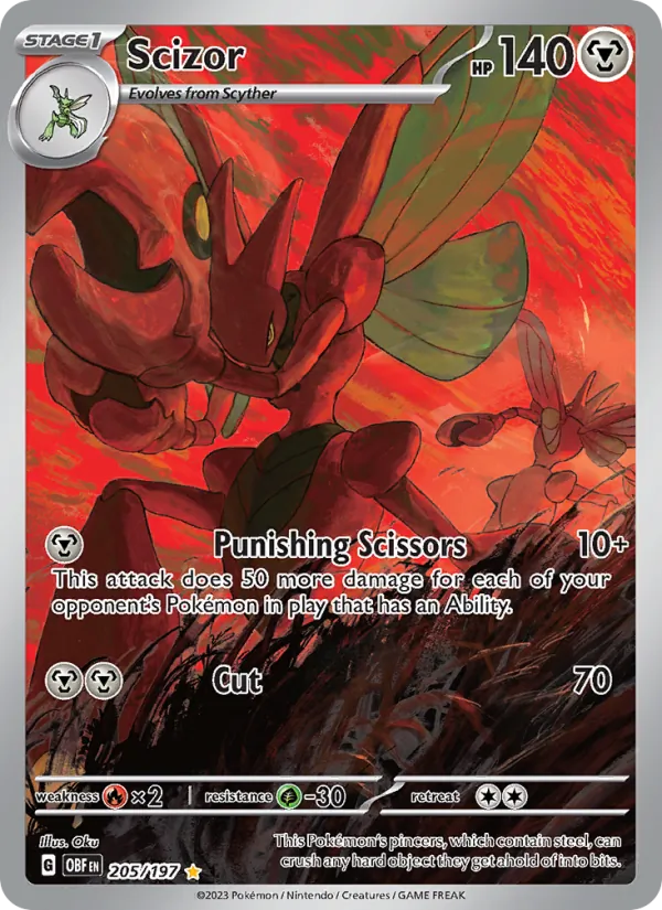 Scizor #205 – Obsidian Flames card