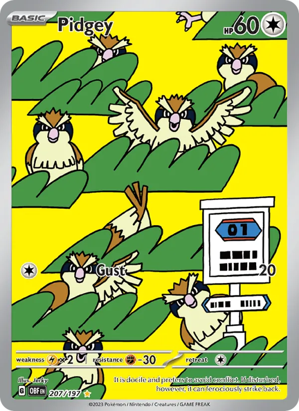 Pidgey #207 – Obsidian Flames card