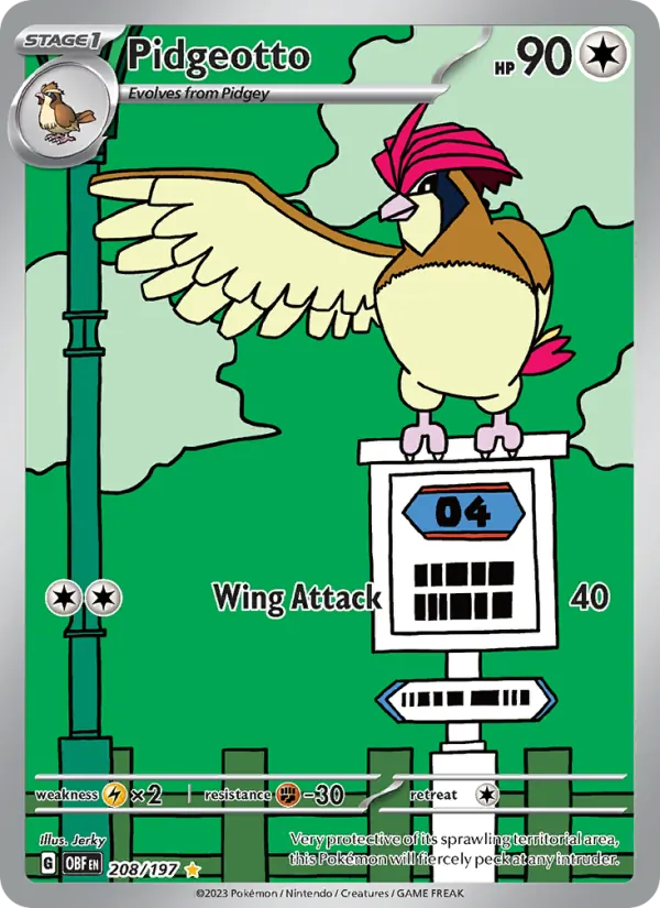 Pidgeotto #208 – Obsidian Flames card