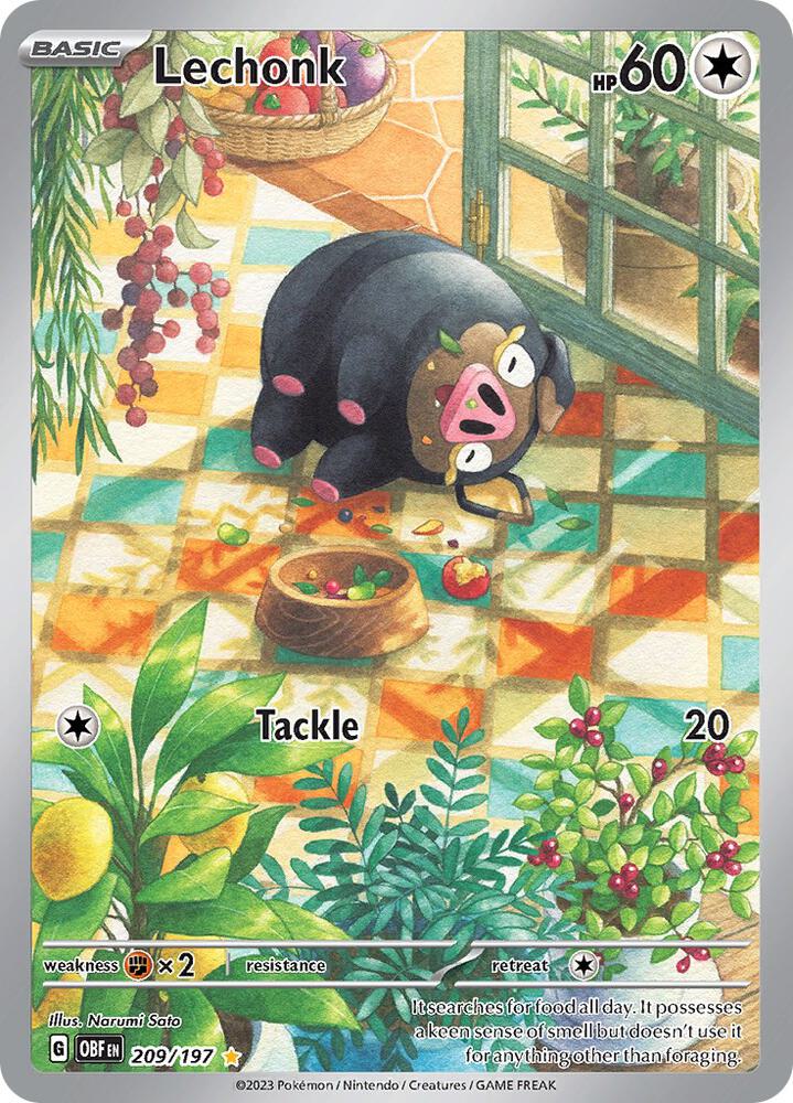Lechonk #209 – Obsidian Flames card