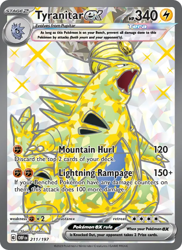 Tyranitar ex #211 – Obsidian Flames card
