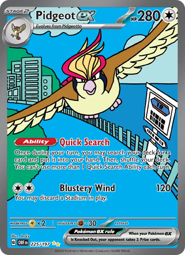 Pidgeot ex #225 – Obsidian Flames card