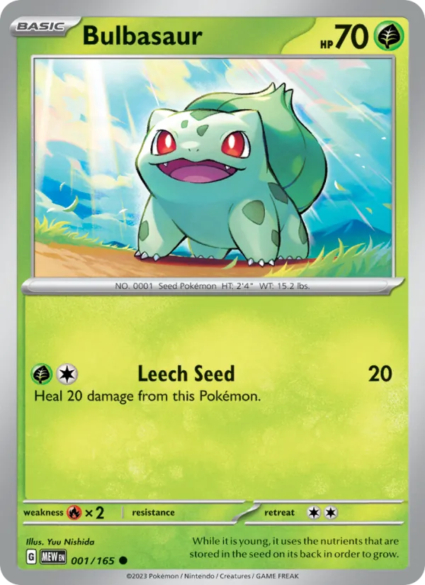 Bulbasaur #001 – 151 card
