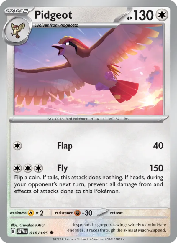 Pidgeot #018 – 151 card