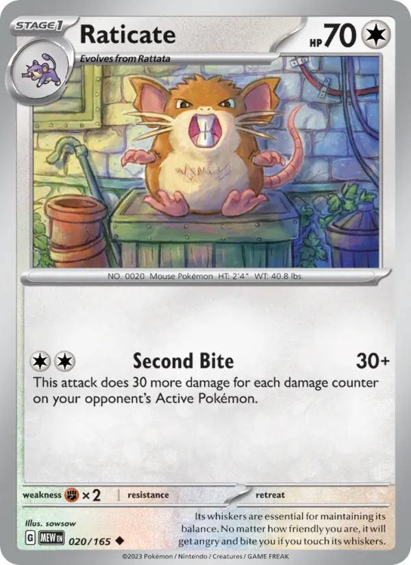 Raticate #020 – 151 card