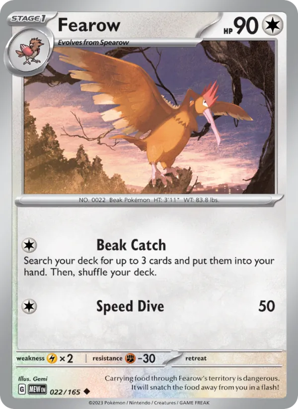 Fearow #022 – 151 card