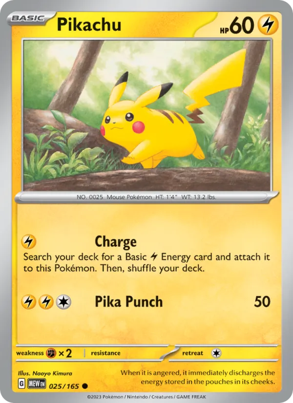 Pikachu #025 – 151 card