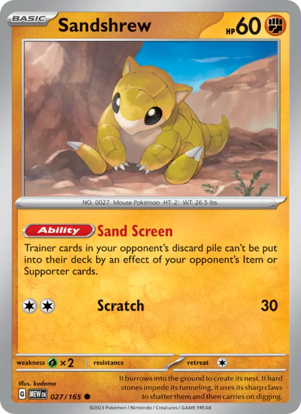 Sandshrew #027 – 151 card