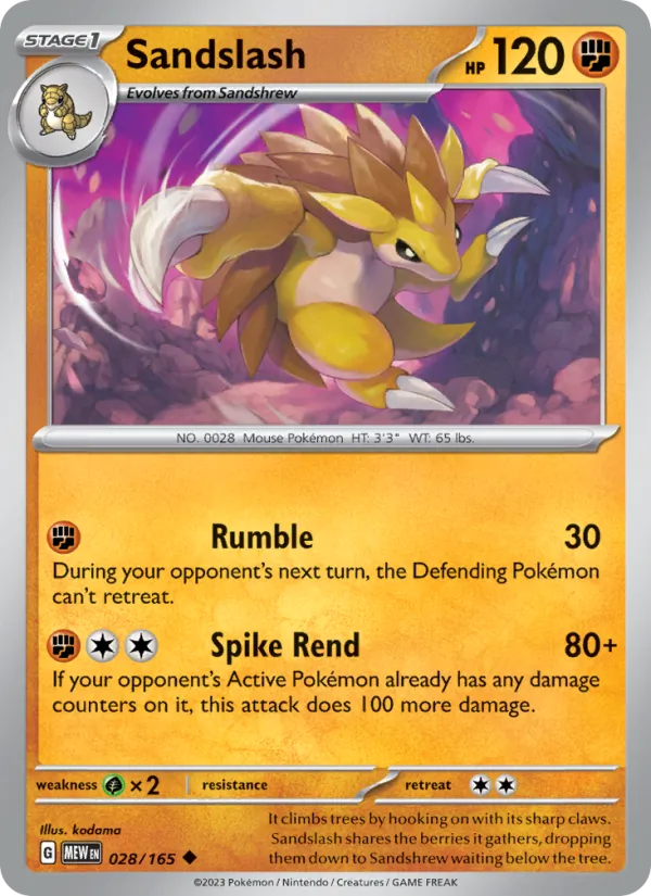 Sandslash #028 – 151 card