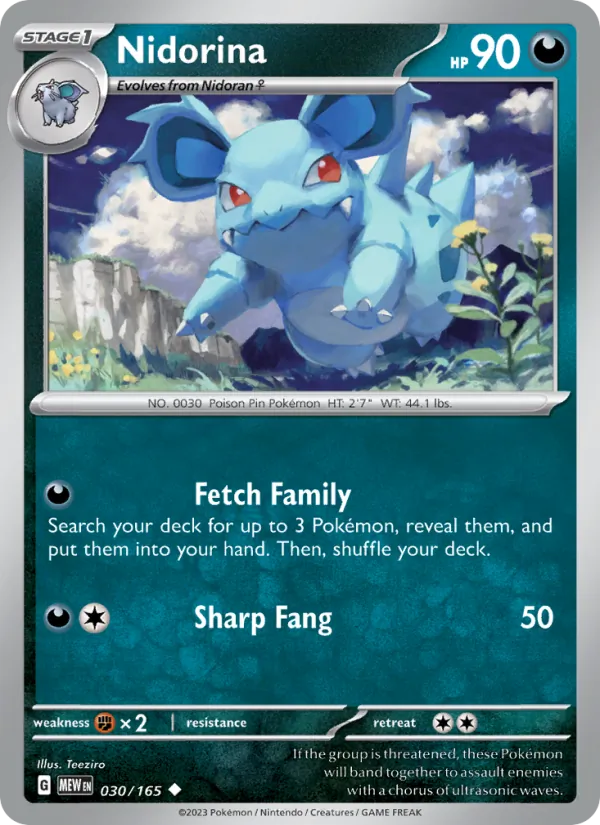 Nidorina #030 – 151 card