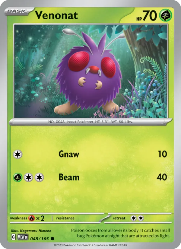 Venonat #048 – 151 card