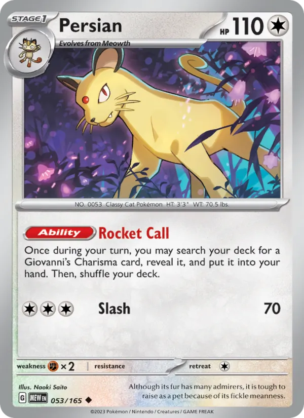 Persian #053 – 151 card