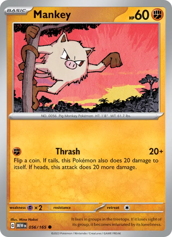 Mankey #056 – 151 card