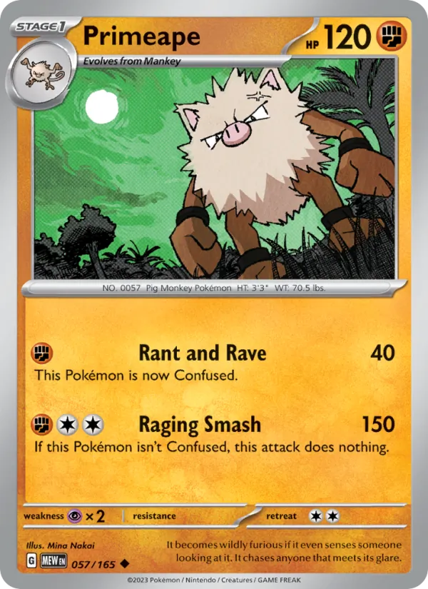 Primeape #057 – 151 card