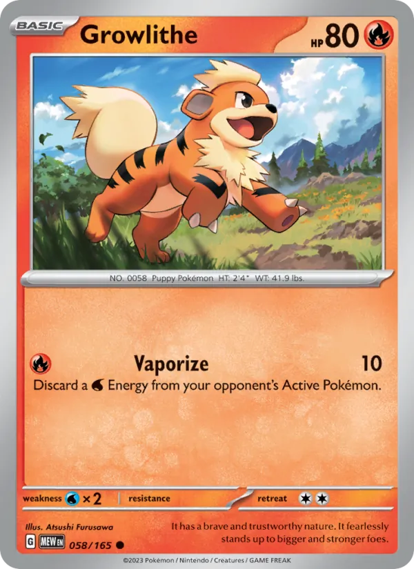 Growlithe #058 – 151 card