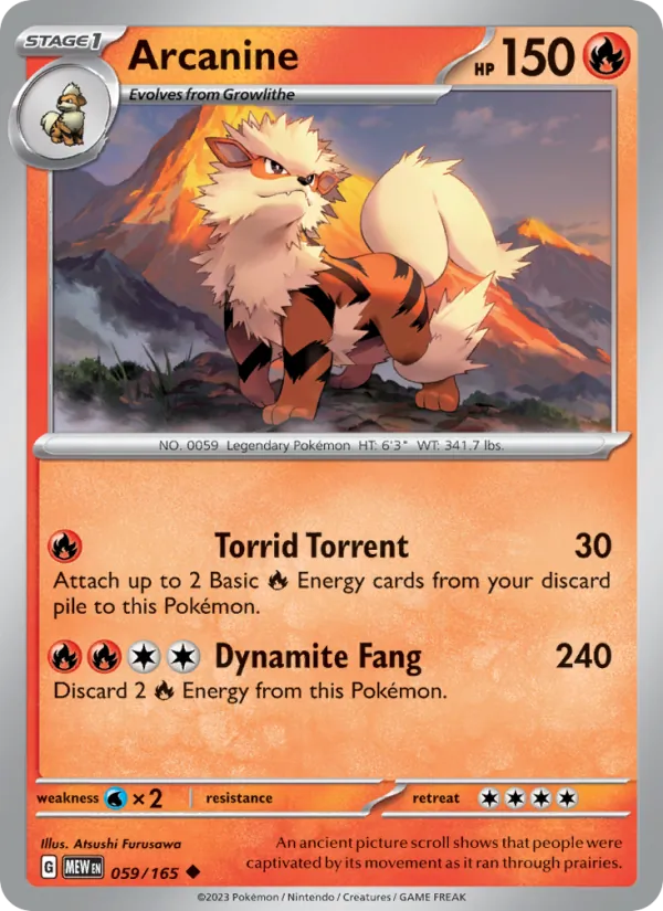 Arcanine #059 – 151 card