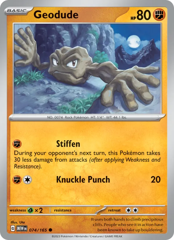Geodude #074 – 151 card