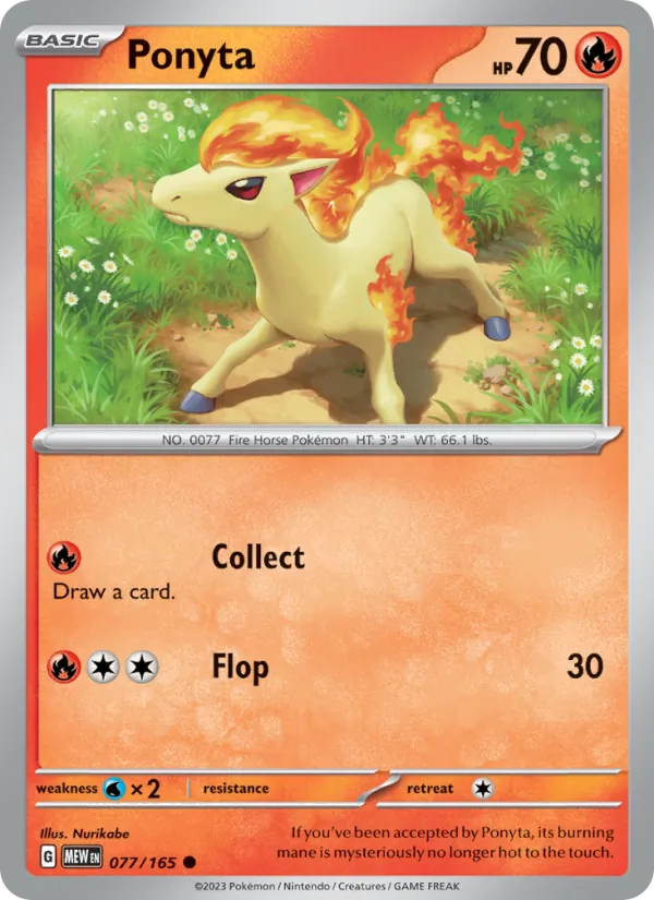 Ponyta #077 – 151 card