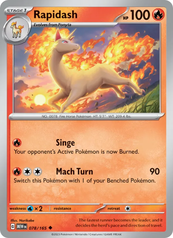 Rapidash #078 – 151 card