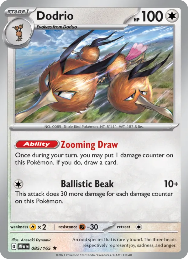 Dodrio #085 – 151 card