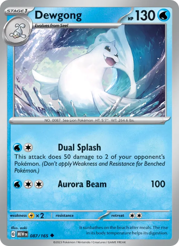 Dewgong #087 – 151 card