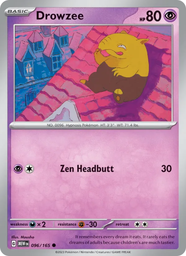 Drowzee #096 – 151 card