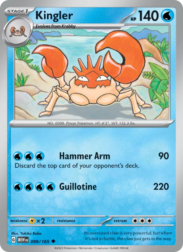 Kingler #099 – 151 card