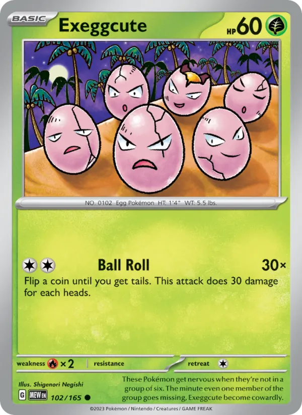 Exeggcute #102 – 151 card
